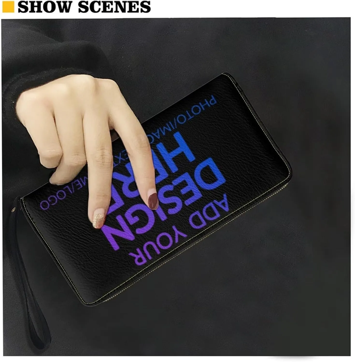 Custom Wallet for Men Handbag Casual Travel Money Clips with Coin Picket 4 Card Slots Zip Around Clutch