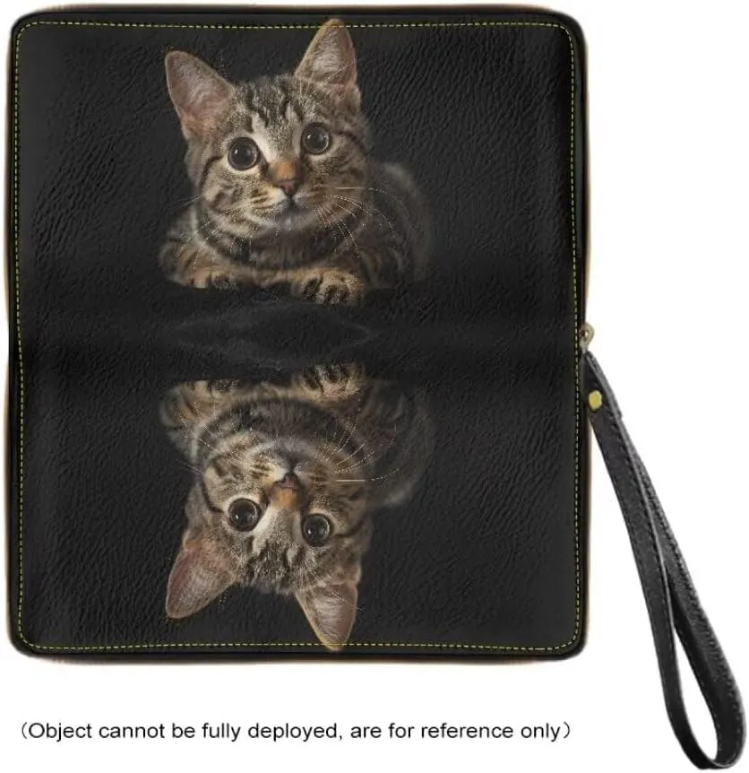 Cute Cat Leather Wallet Large Capacity Thin Wallets Card Holder Wallets for Women Money Clips with Zipper Coin Pocket Handbag