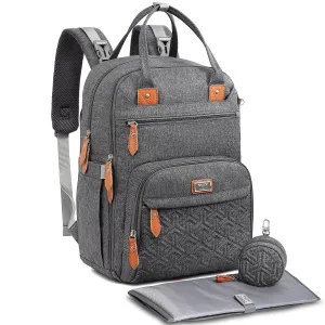 Diaper Bag Backpack, Baby Bags with Changing pad, Insulated Pockets & Pacifier Holder for Boys Girls, WELAVILA Large Multifunction Travel Back Pack for Mom & Dad, Dark Gray