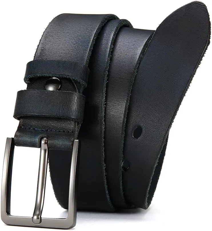 DOOPAI Men's Genuine Leather Casual Belt -Full Grain Leather Belt for Men- 1.5" Handmade Jeans Belt with Gift Box