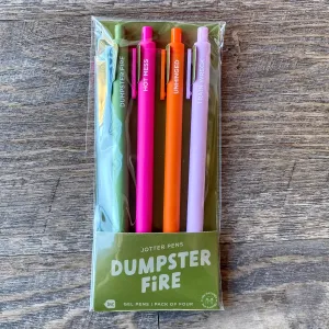 Dumpster Fire Set of 4 Jotter Pens