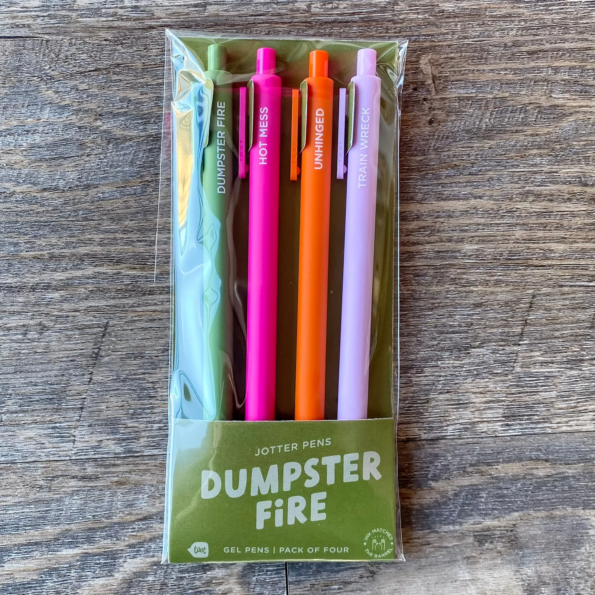 Dumpster Fire Set of 4 Jotter Pens
