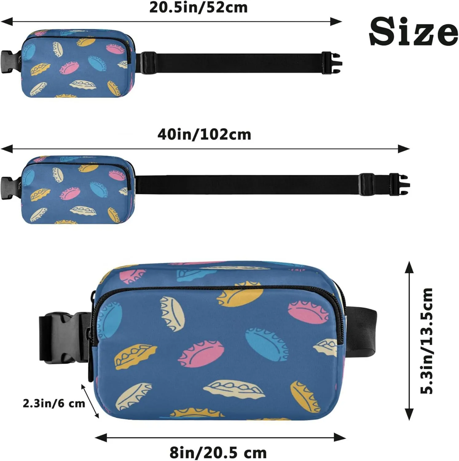 Exnundod Fanny Packs Colored Bottle Caps Running Waist Pack Cartoon Women Crossbody Bags Waterproof Men Fanny Pack