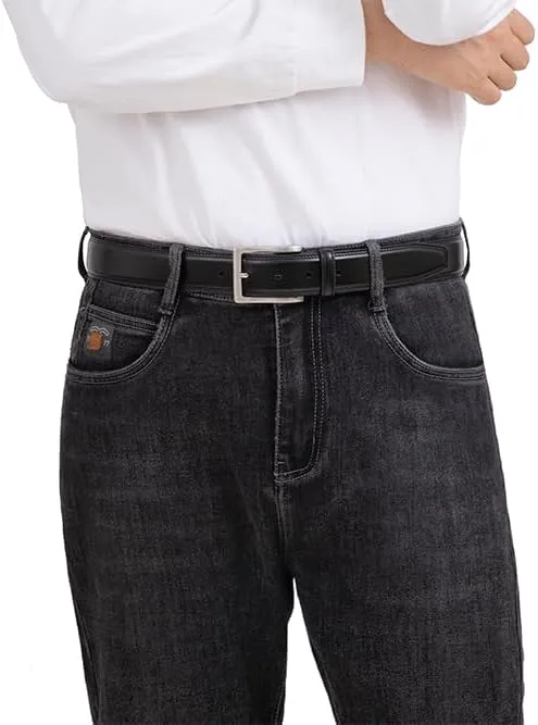Fabio Valenti Genuine Leather Dress Belts For Men - Mens Belt For Suits, Jeans, Uniform With Single Prong Buckle
