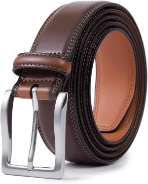 Fabio Valenti Genuine Leather Dress Belts For Men - Mens Belt For Suits, Jeans, Uniform With Single Prong Buckle