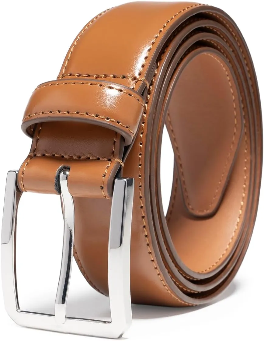 Fabio Valenti Genuine Leather Dress Belts For Men - Mens Belt For Suits, Jeans, Uniform With Single Prong Buckle