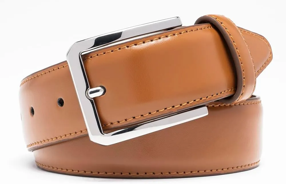 Fabio Valenti Genuine Leather Dress Belts For Men - Mens Belt For Suits, Jeans, Uniform With Single Prong Buckle