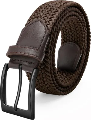 FAIRWIN Elastic Braided Stretch Mens Golf Casual Jeans Belts Woven 1 3/8" Nylon Work Belts for Men Pants Shorts