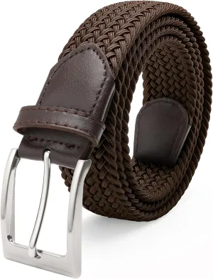 FAIRWIN Elastic Braided Stretch Mens Golf Casual Jeans Belts Woven 1 3/8" Nylon Work Belts for Men Pants Shorts