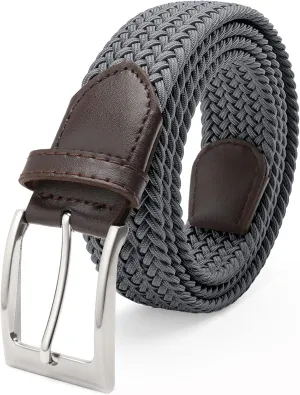 FAIRWIN Elastic Braided Stretch Mens Golf Casual Jeans Belts Woven 1 3/8" Nylon Work Belts for Men Pants Shorts