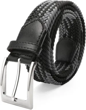 FAIRWIN Elastic Braided Stretch Mens Golf Casual Jeans Belts Woven 1 3/8" Nylon Work Belts for Men Pants Shorts