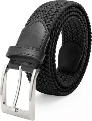 FAIRWIN Elastic Braided Stretch Mens Golf Casual Jeans Belts Woven 1 3/8" Nylon Work Belts for Men Pants Shorts