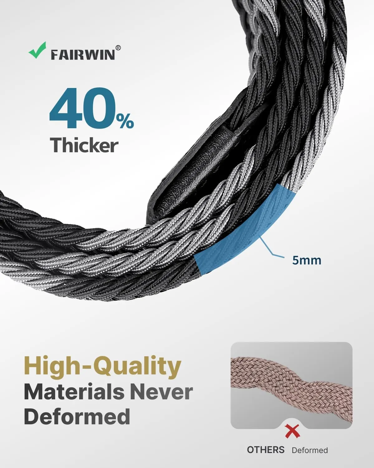 FAIRWIN Elastic Braided Stretch Mens Golf Casual Jeans Belts Woven 1 3/8" Nylon Work Belts for Men Pants Shorts