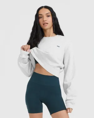 Foundations Crop Sweatshirt | Light Grey Marl