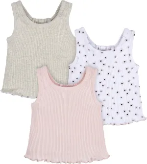 Gerber Baby Girls' 3-Pack Racer Back Tank Tops