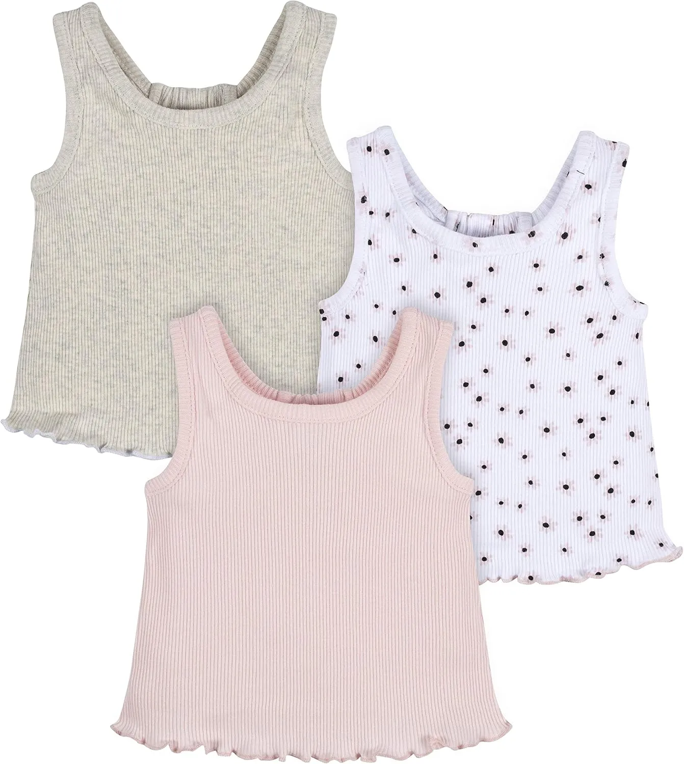 Gerber Baby Girls' 3-Pack Racer Back Tank Tops
