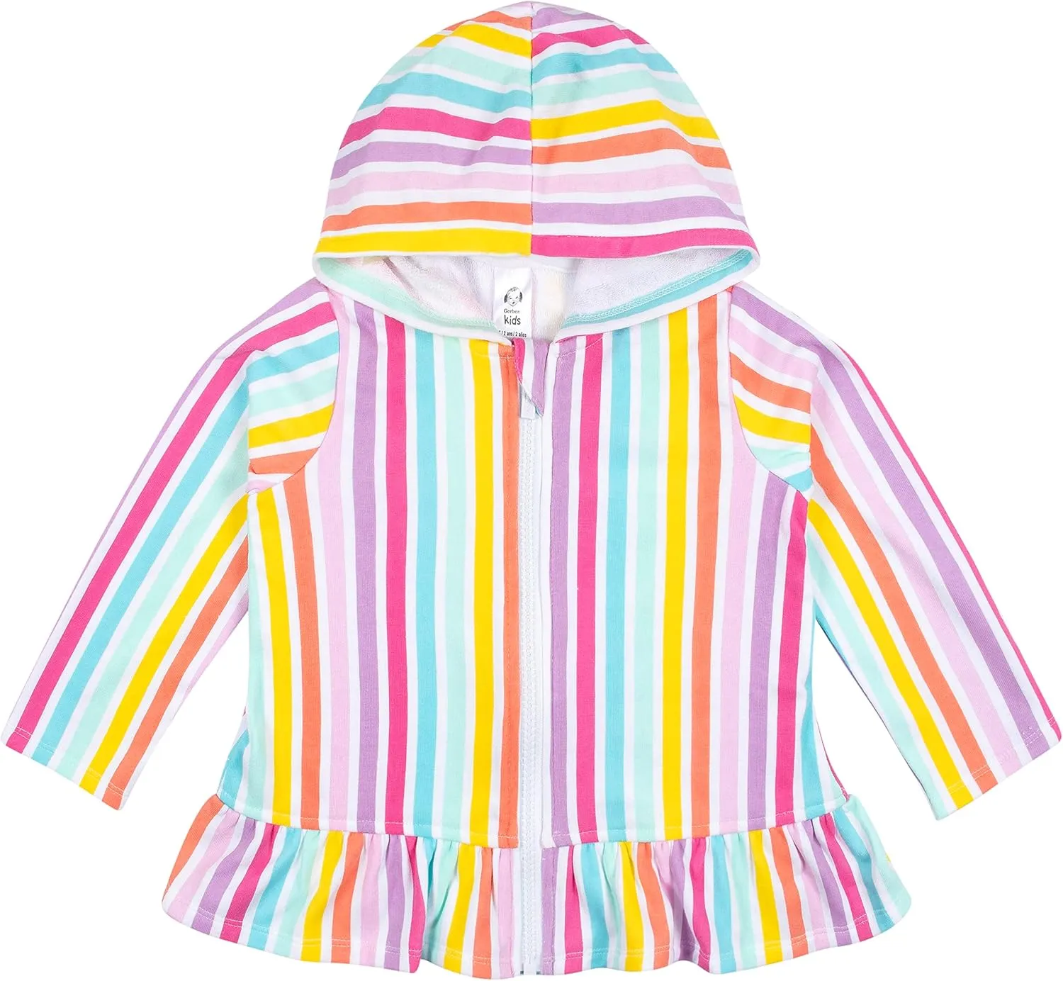 Gerber Baby Girls' and Toddler Zipper Hoodie Terry Swimsuit Cover Up