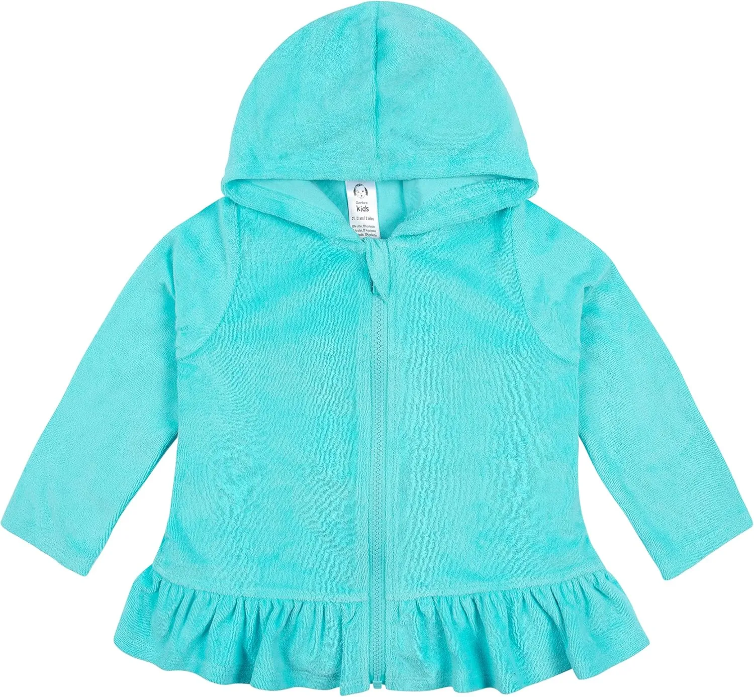 Gerber Baby Girls' and Toddler Zipper Hoodie Terry Swimsuit Cover Up