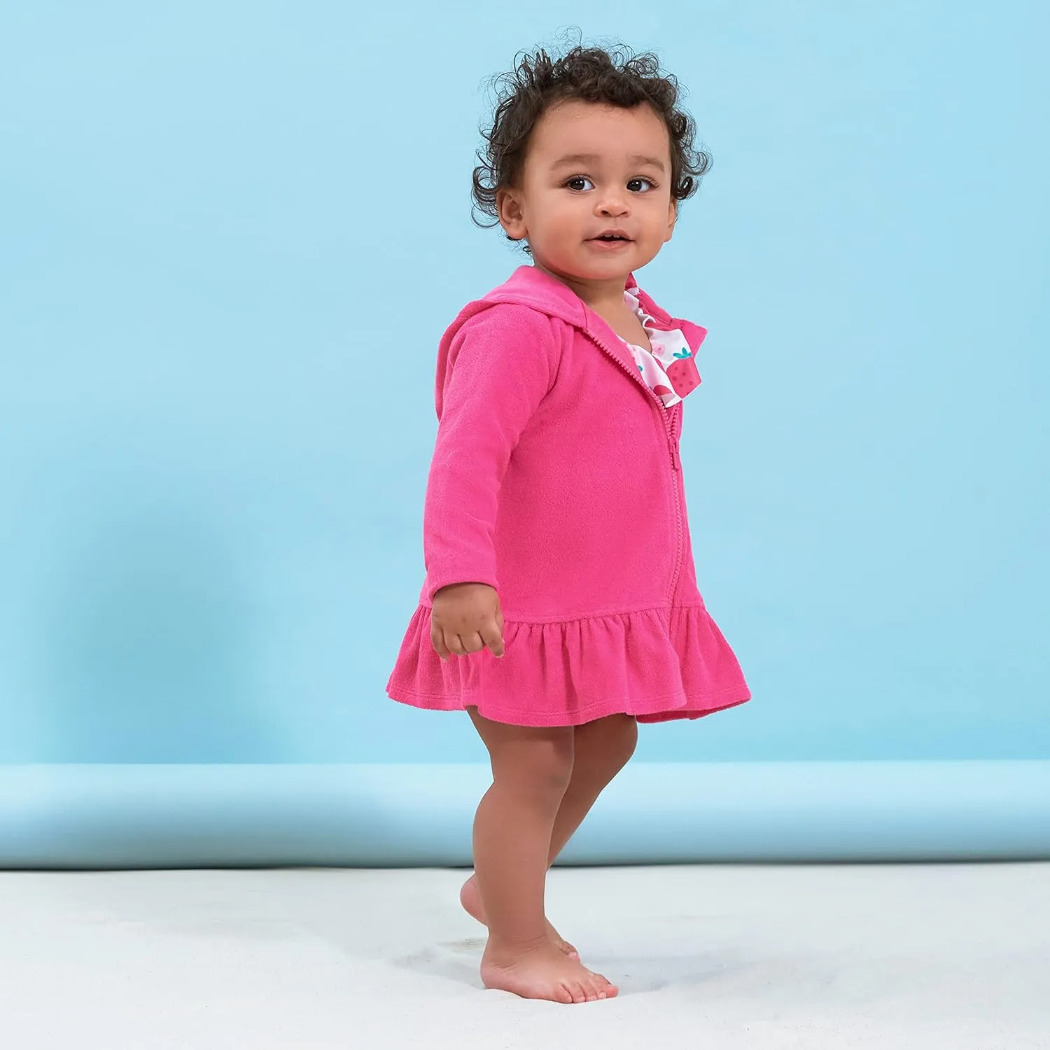 Gerber Baby Girls' and Toddler Zipper Hoodie Terry Swimsuit Cover Up