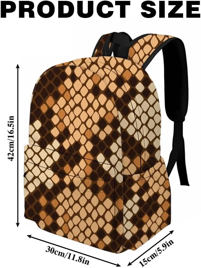 Giraffe Print Backpacks Bookbag Animal Skin Laptop Bag Daypack Travel Hiking Camping 16 Inch Style 3