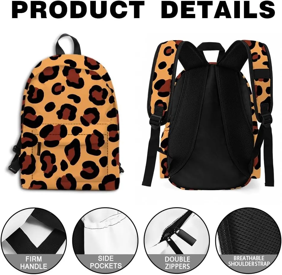 Giraffe Print Backpacks Bookbag Animal Skin Laptop Bag Daypack Travel Hiking Camping 16 Inch Style 4