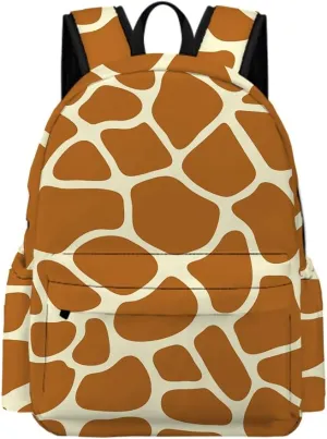 Giraffe Print Backpacks Bookbag Animal Skin Laptop Bag Daypack Travel Hiking Camping 16 Inch Style 4