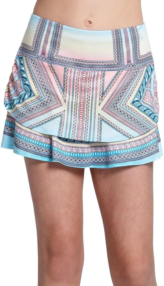 Girls' Lucky Club Ruche Tennis Skort Cool Blue