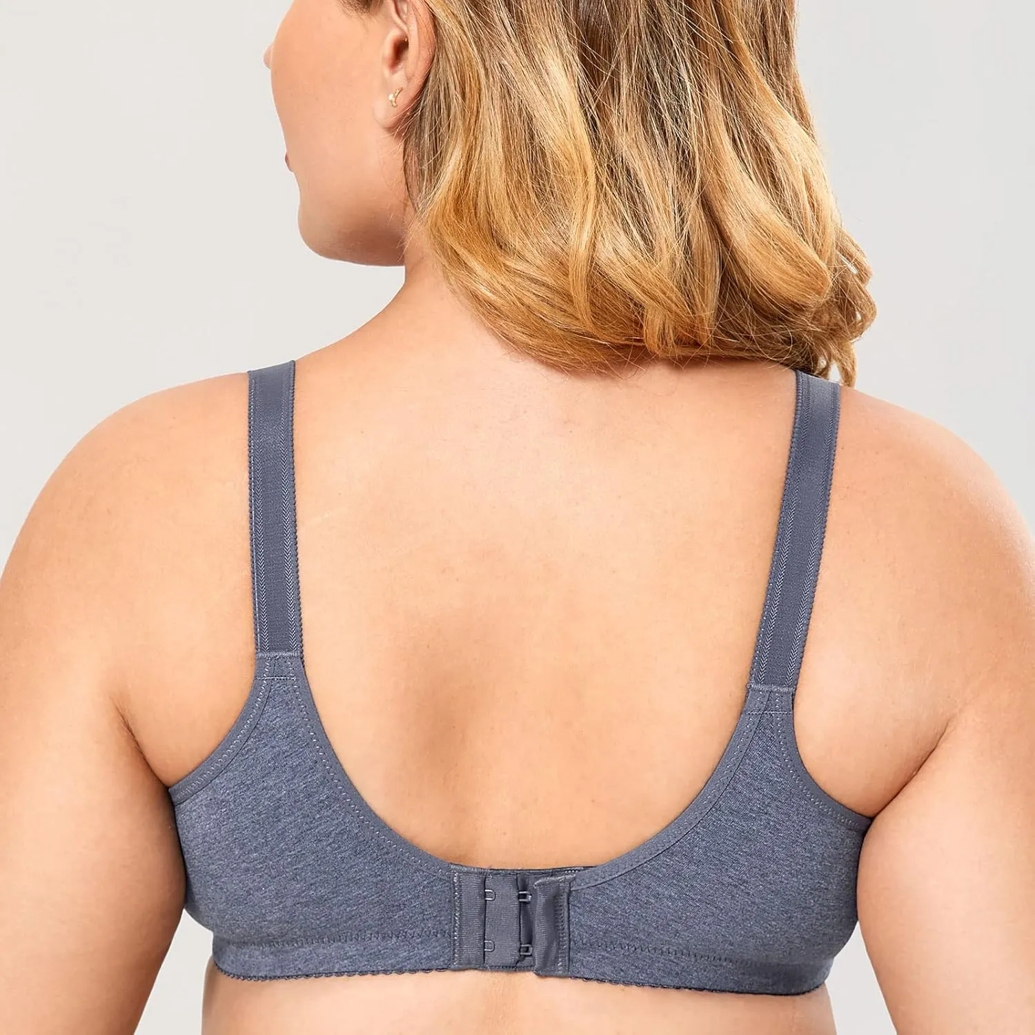 Gratlin Women's Plus Size Cotton Nursing Bra Support Wireless Breastfeeding Maternity Bras