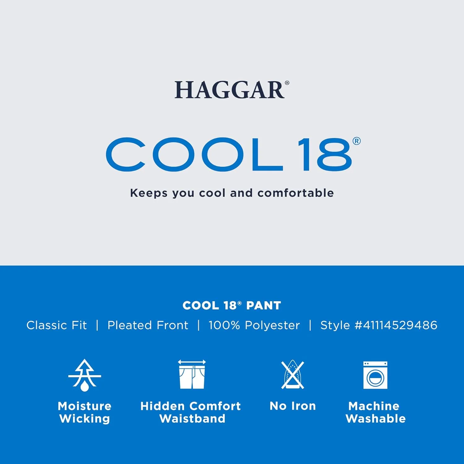 Haggar Men's Cool 18 Heather Solid Pant