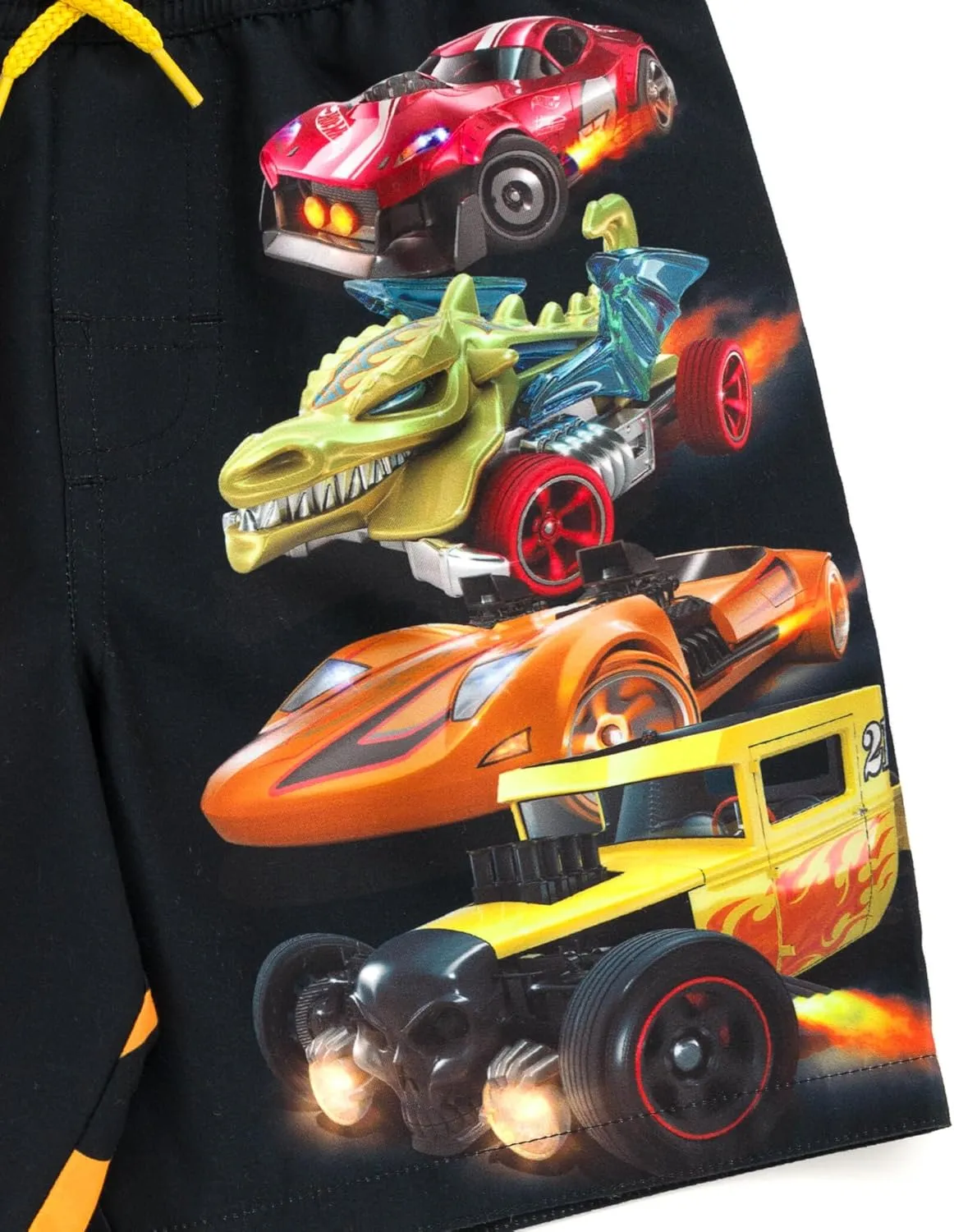 Hot Wheels UPF 50  Pullover Rash Guard and Swim Trunks Outfit Set Toddler to Big Kid