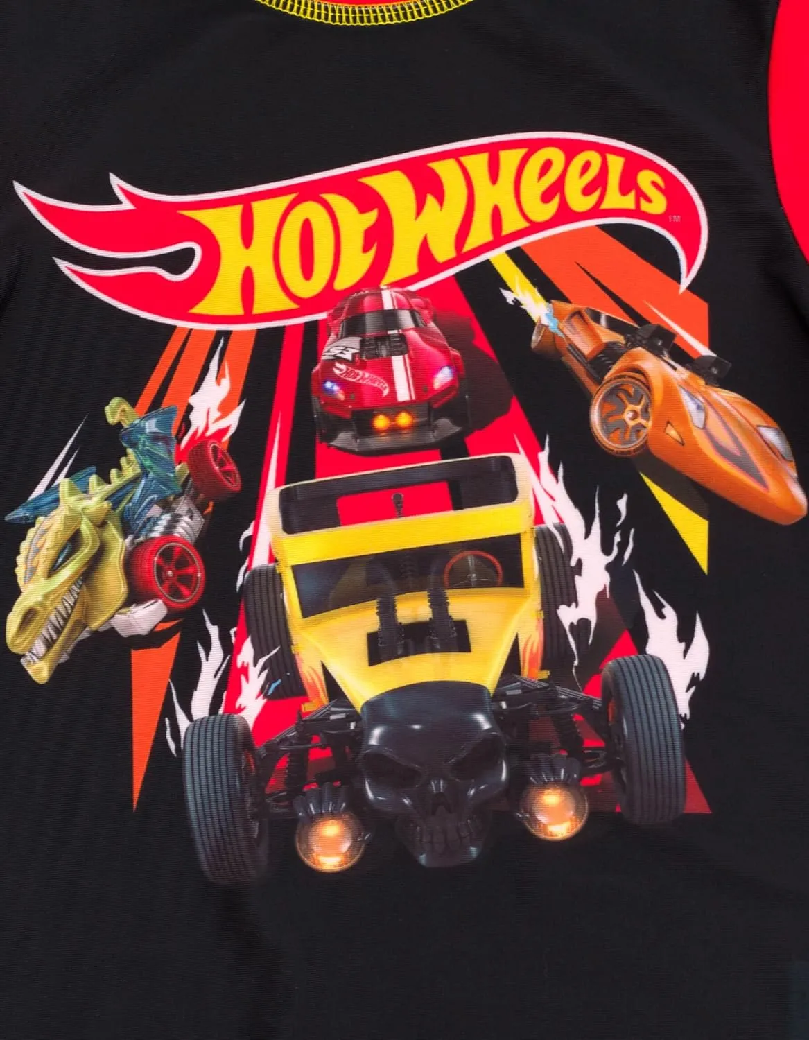 Hot Wheels UPF 50  Pullover Rash Guard and Swim Trunks Outfit Set Toddler to Big Kid