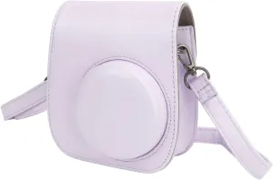 Instant Camera Bag Mini Instant Camera Protective Bag PU Case for Fujifilm Mini 12 with Album Filters Colorful Hanging Frames Stickers (Purple)