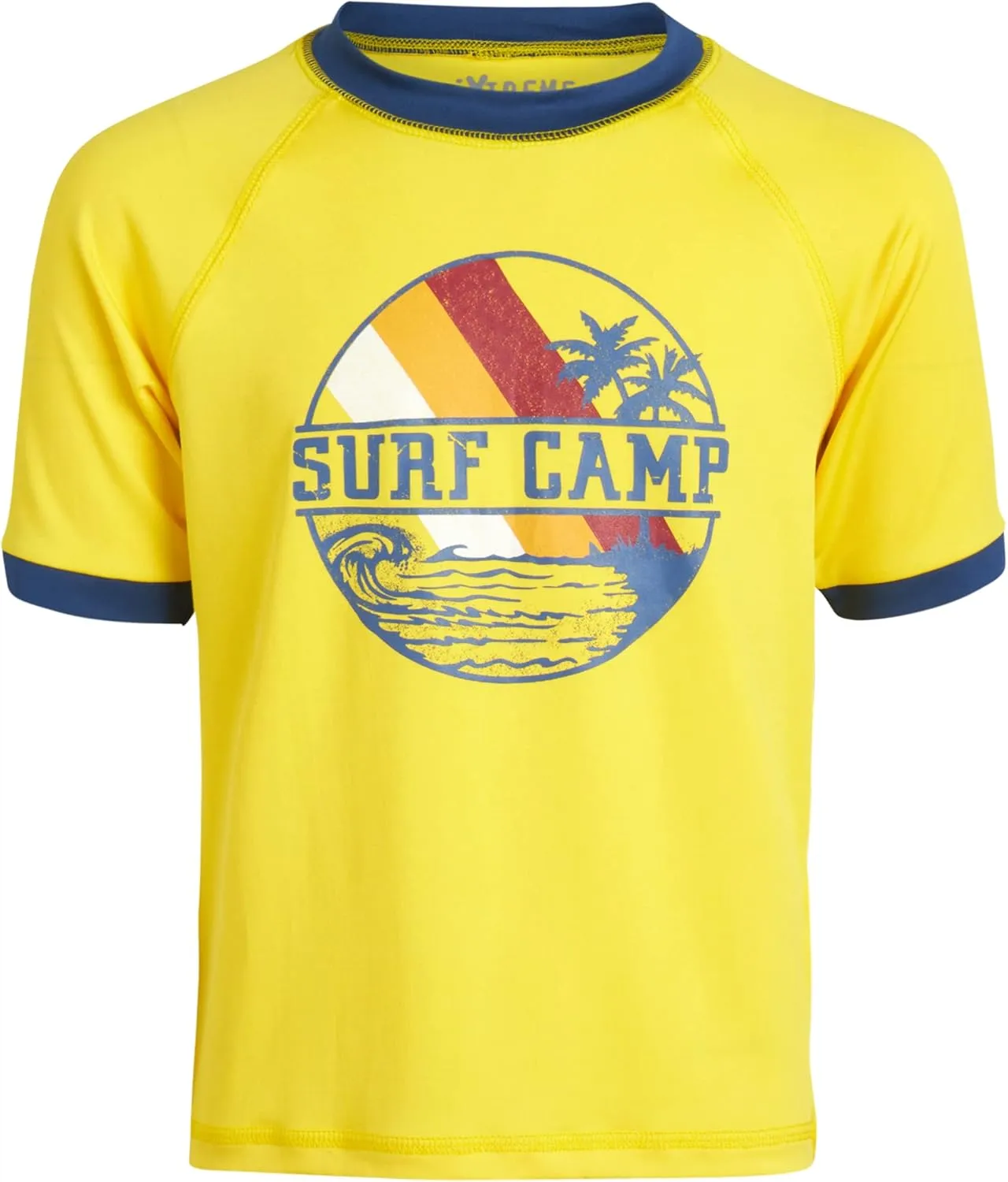 iXtreme Boys Rash Guard Set - 2 Piece UPF50  Sun Protection Quick Dry Short Sleeve Swim Shirt & Swim Trunks for Boys (12M-14)