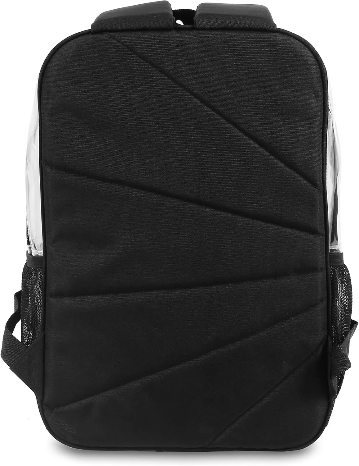 J World New York Heavy-Duty Clear Backpack. Large Transparent See Through TPU Laptop Bookbag, Black, One Size