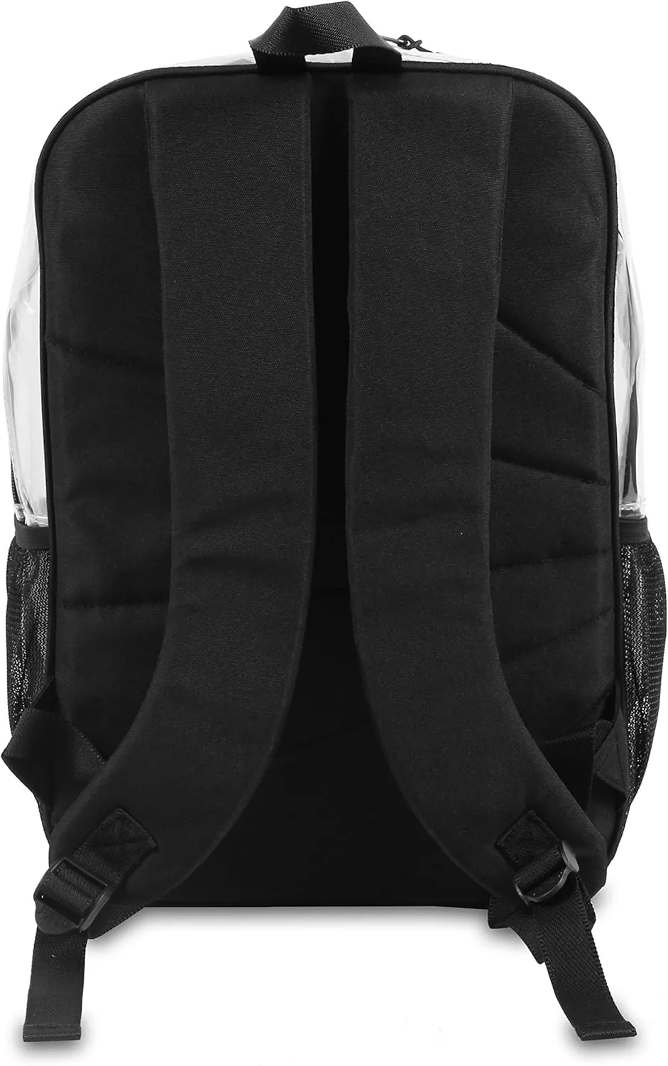J World New York Heavy-Duty Clear Backpack. Large Transparent See Through TPU Laptop Bookbag, Black, One Size