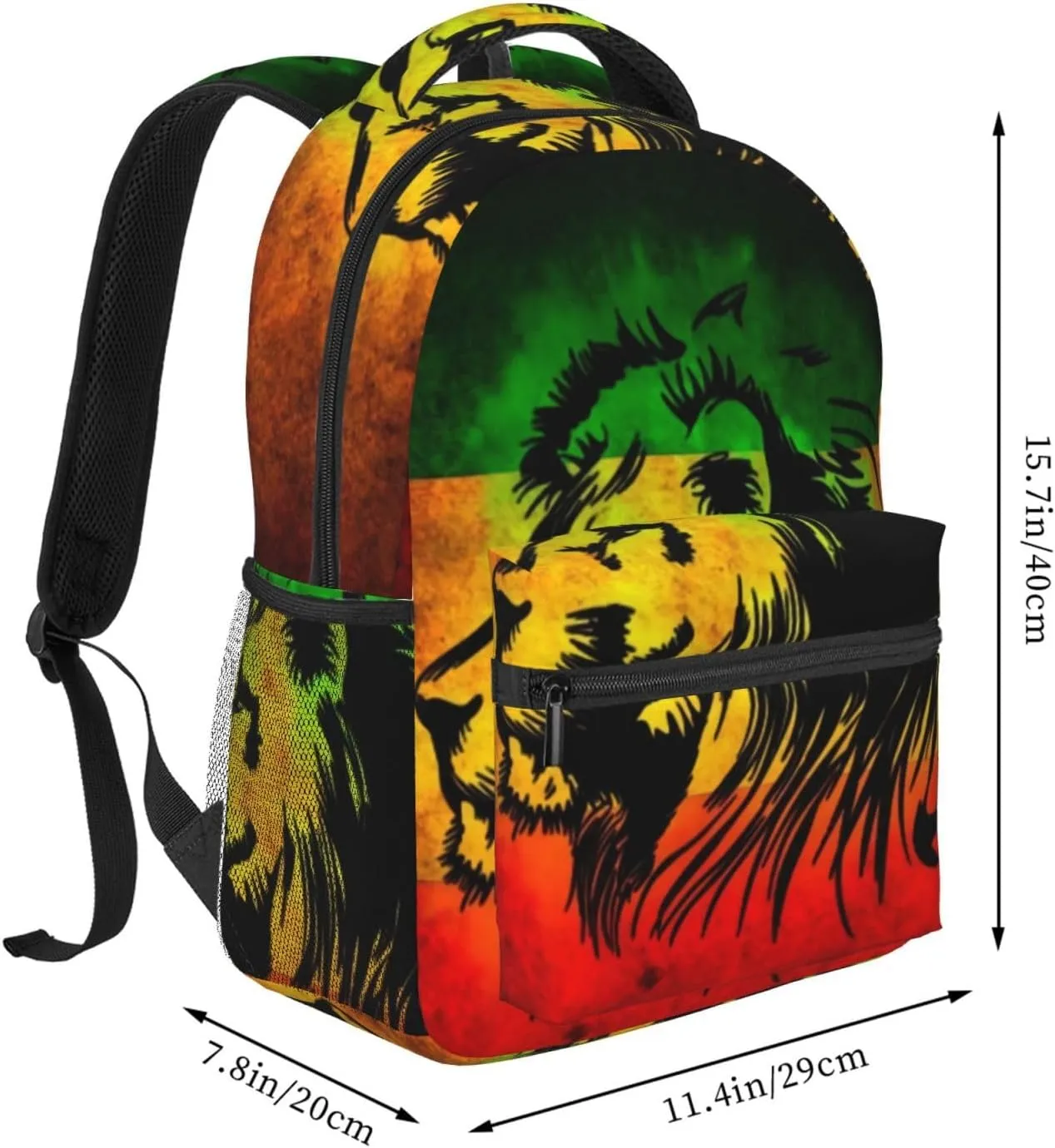 Jamaican Lion Flag Backpack Lightweight Double Shoulder Backpack Casual Laptop Backpacks For Women Men Travel