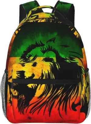 Jamaican Lion Flag Backpack Lightweight Double Shoulder Backpack Casual Laptop Backpacks For Women Men Travel