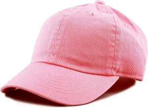Kids Washed Low Profile Cotton and Denim UPF 50  Plain Baseball Cap Hat
