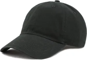 Kids Washed Low Profile Cotton and Denim UPF 50  Plain Baseball Cap Hat