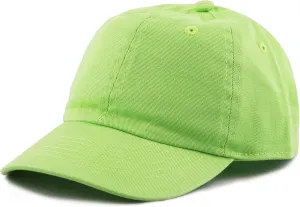 Kids Washed Low Profile Cotton and Denim UPF 50  Plain Baseball Cap Hat