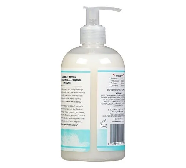 Kirk's Natural Odor Neutralizing Hydrating Hand Soap Fragrance Free 12 oz Liquid