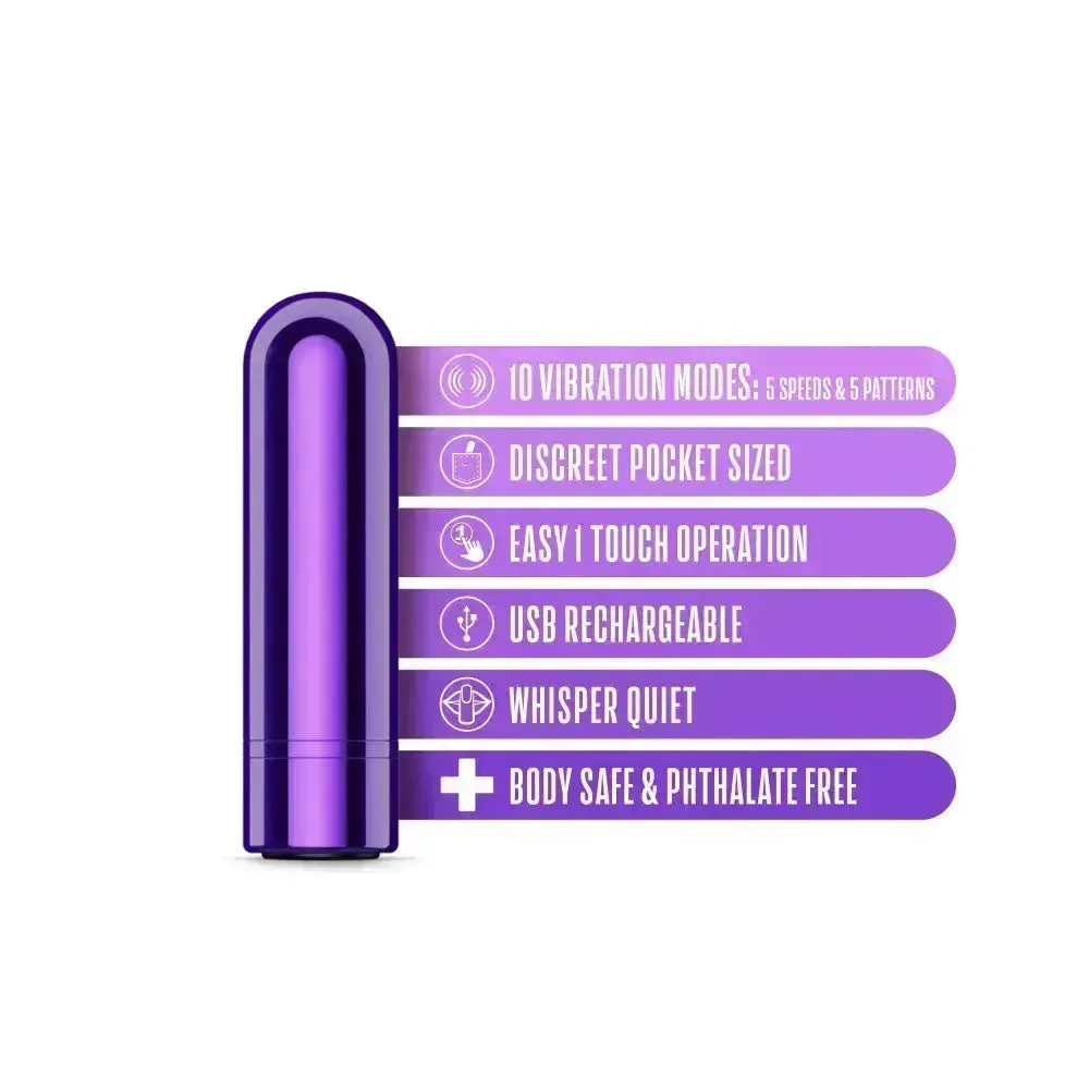 Kool Vibes - Rechargeable Mini Bullet - Grape -  6.4 cm USB Rechargeable Bullet