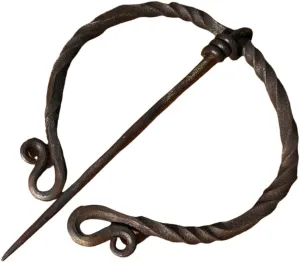 Large Twisted Penannular Brooch Cloak Pin Black