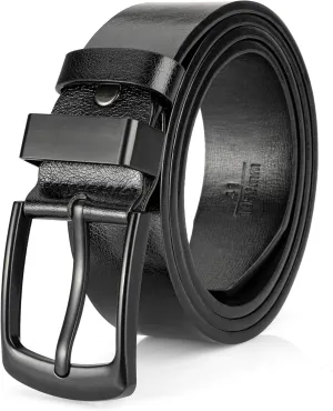 Leather Belt for Men, Mens Casual Belts for Jeans 1.4" Wide