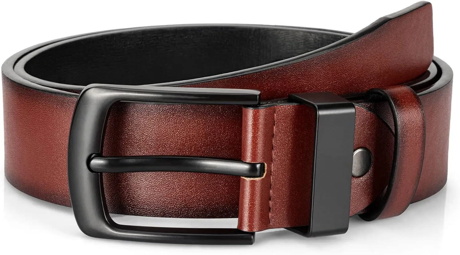 Leather Belt for Men, Mens Casual Belts for Jeans 1.4" Wide