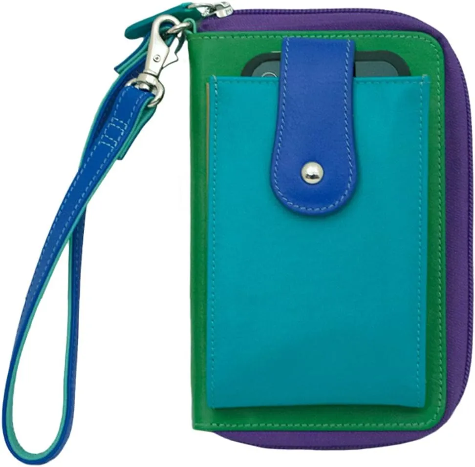 Leather Phone Super Case Wristlet Wallet (Cool Tropics)
