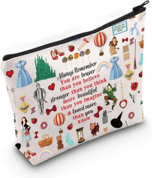 LEVLO Princess Red Slippers Cosmetic Bag Ruby Red Slippers Makeup Zipper Pouch Bag Wizard Movie Merch(Always Dor)