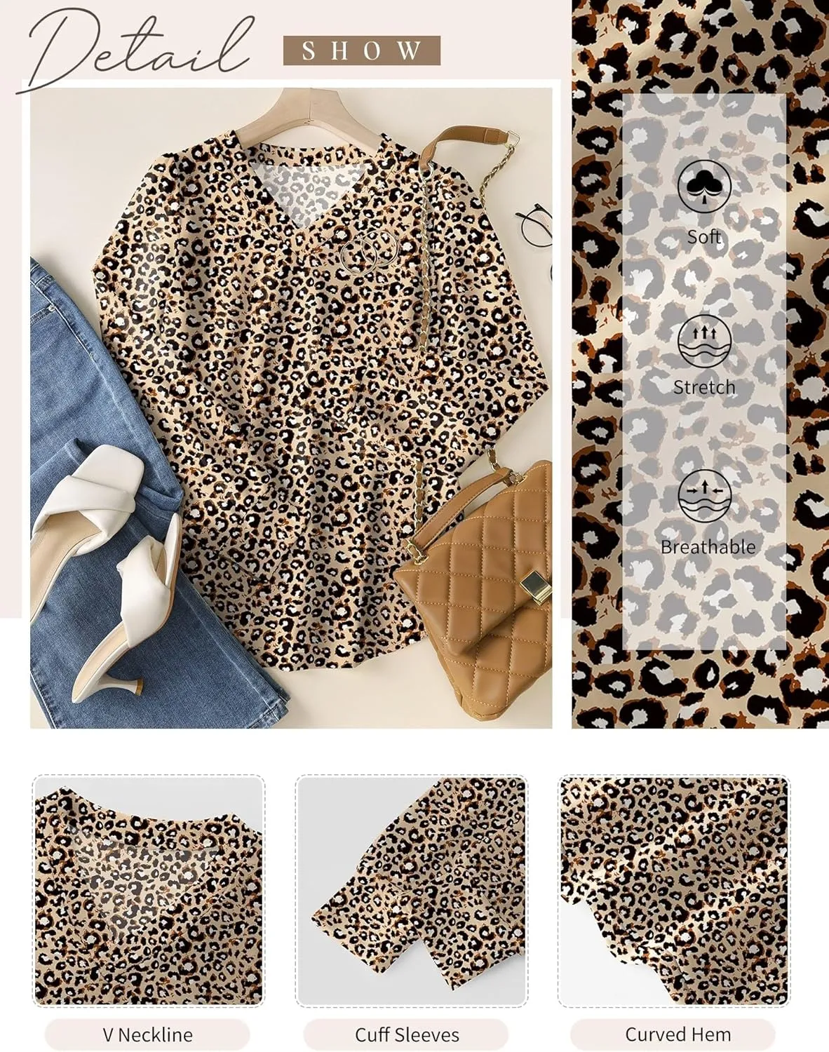 LOMON Womens Long Sleeve Tops Fall V-Neck Blouses Dressy Casual Puff Sleeve Textured T-Shirts Eyelet Tunic