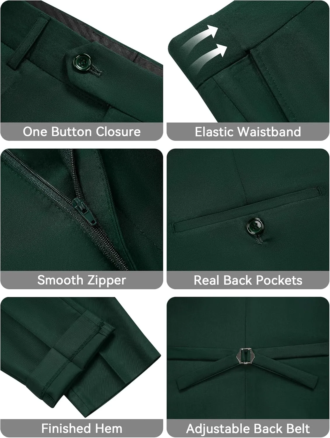 MAGE MALE Men's 3 Piece Tuxedo Suits Slim Fit One Button Formal Wedding Party Tux Blazer Vest Pants Set