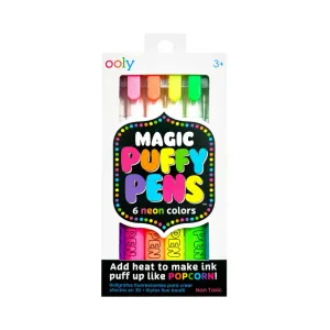 Magic Puffy Neon Pens - Set of 6 - NEW